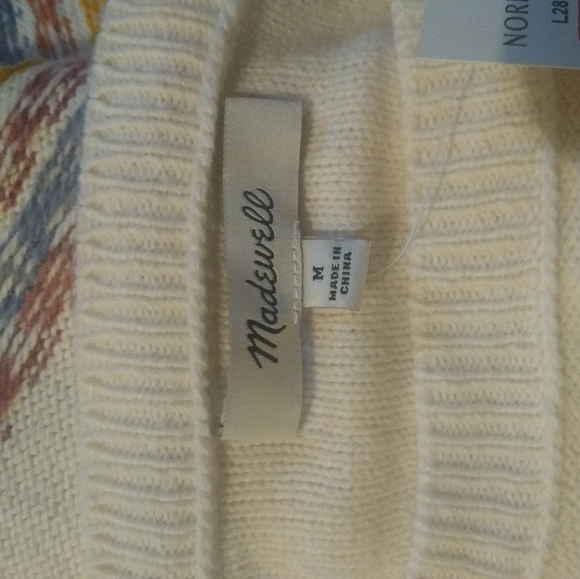 Madewell Fringed Jacquard Sweater Tee Top L2974 - Picture 4 of 9